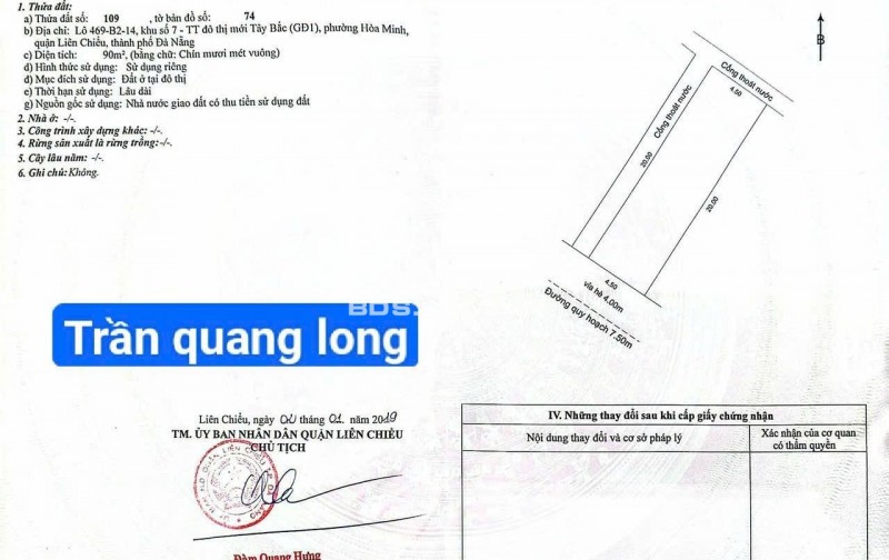 Bán đất Trần Quang long - Kẹp cống bên hông xây nhà rất thoáng